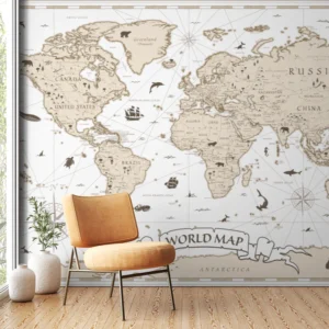 Ancient World Map Wallpaper