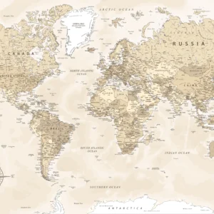 Detailed World Map Wallpaper