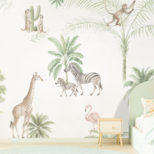Safari Friends Gathering Wall Mural