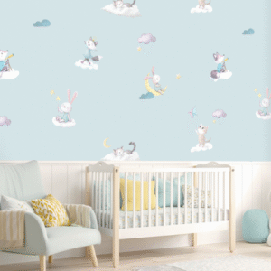 Cloudy Critter Dreams Wallpaper