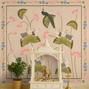 Pichwai Floral Cow Painting Wallpaper