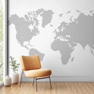 world map grey dot