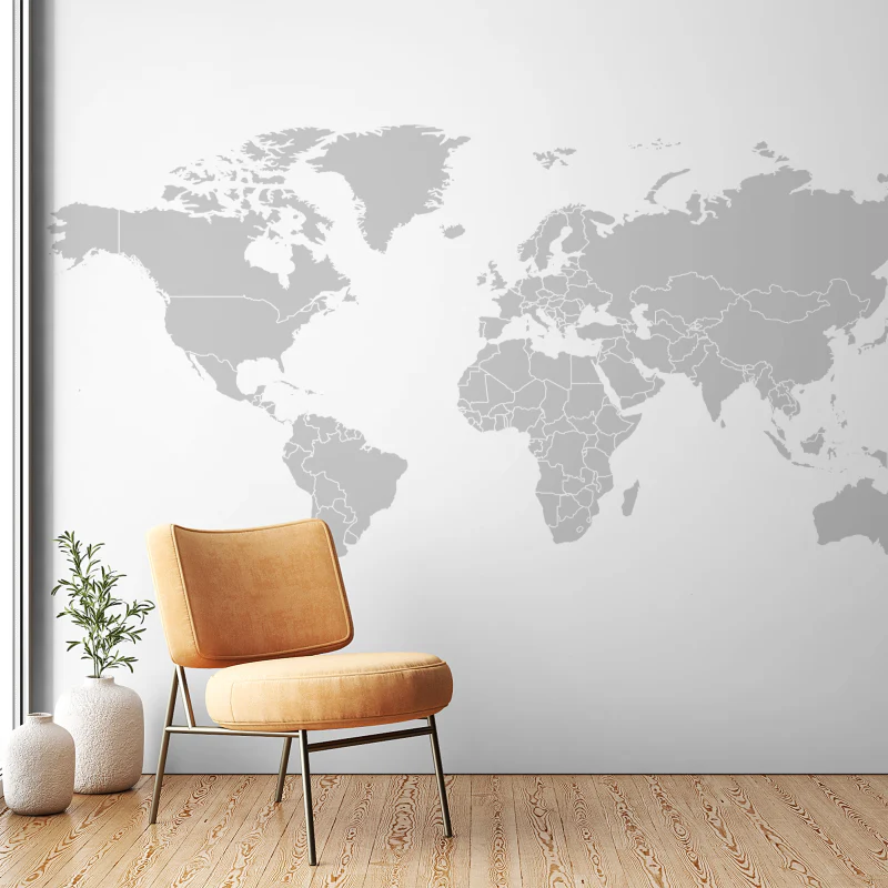 world map grey wallpaper