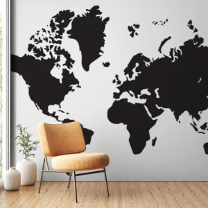 World Map Black Wallpaper