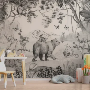 Wild Bear Stroll Kids Wallpaper
