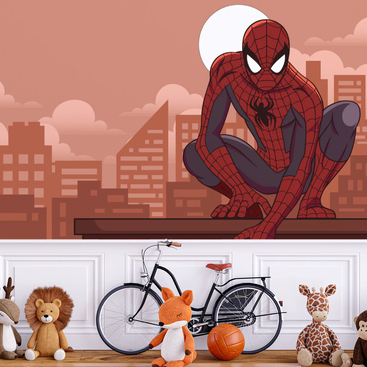 superhero spiderman theme kids wallpaper