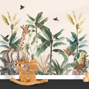 Tropical Safari Kids Wallpaper