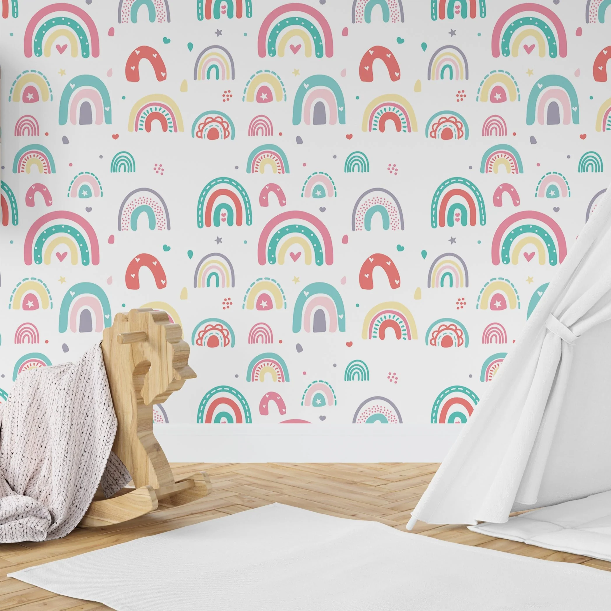 Colorful Rainbows Kids Wallpaper