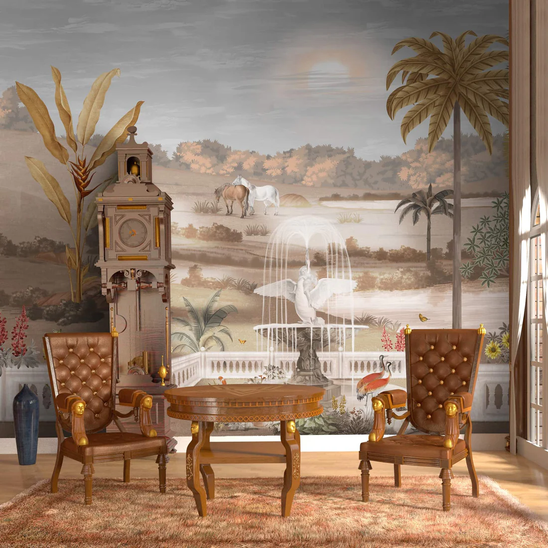 Kasturi Vintage Landscape Wallpaper