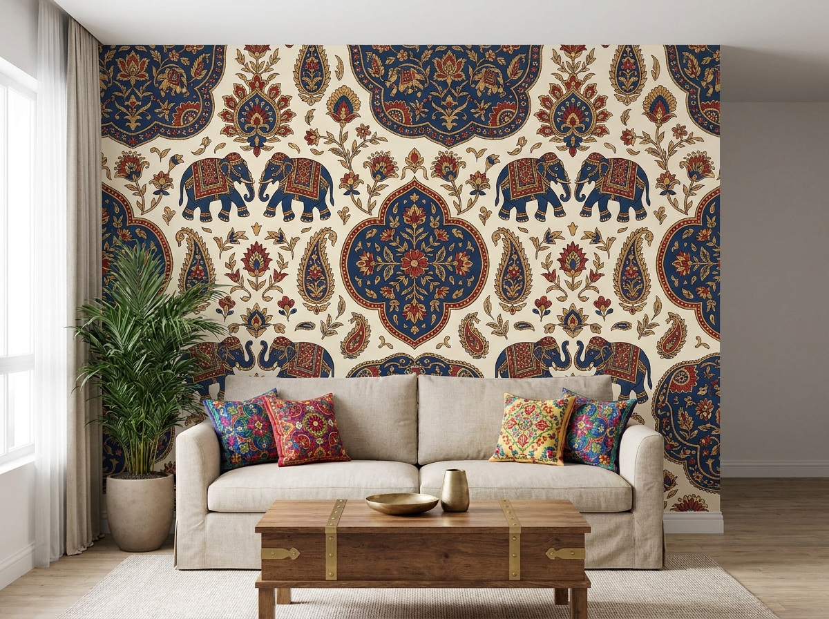 Indian wallpaper for the living room