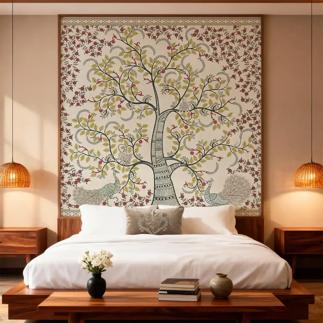 Anant Vriksha - Tree of Life Kalamkari Wallpaper
