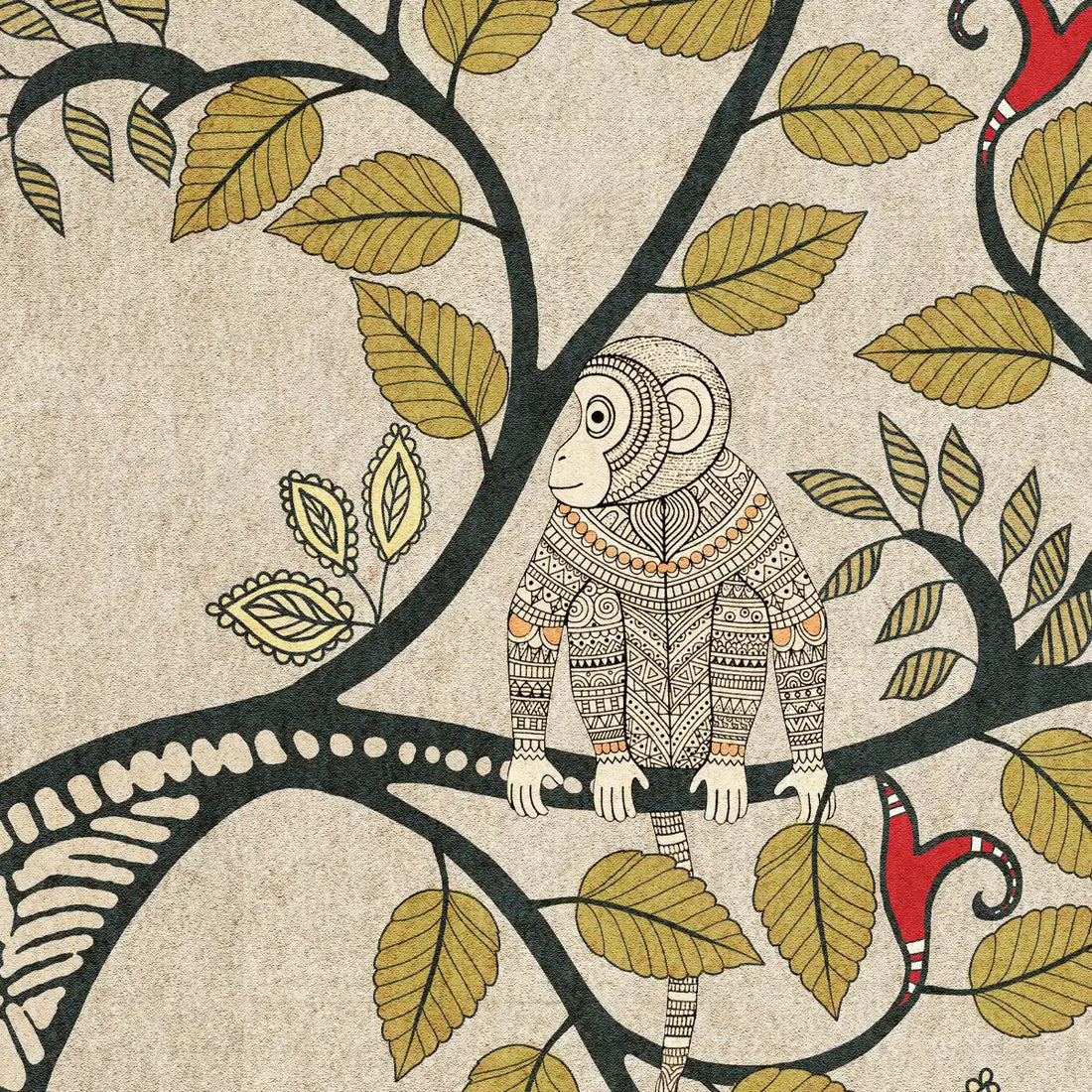 Anant Vriksha - Tree of Life Kalamkari Wallpaper