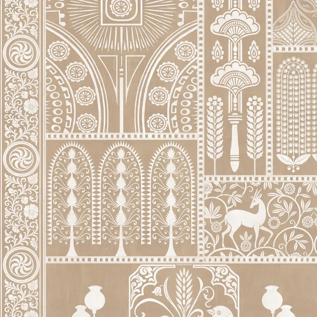Nizam Indian Wallpaper, Clay Beige