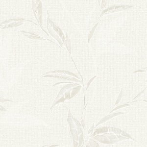 Delicate Etched Leaf Linen Wallpaper