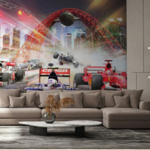 Apex Formula 1 racing wallpaper mural with grand prix cars at speed